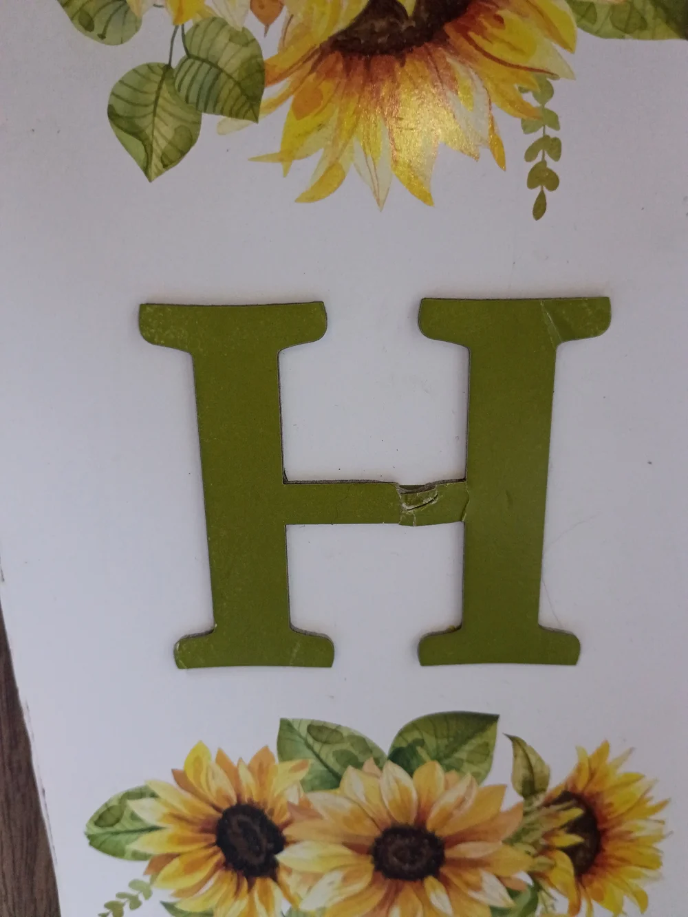 HOME Sunflower Wall Sign - Green Letters